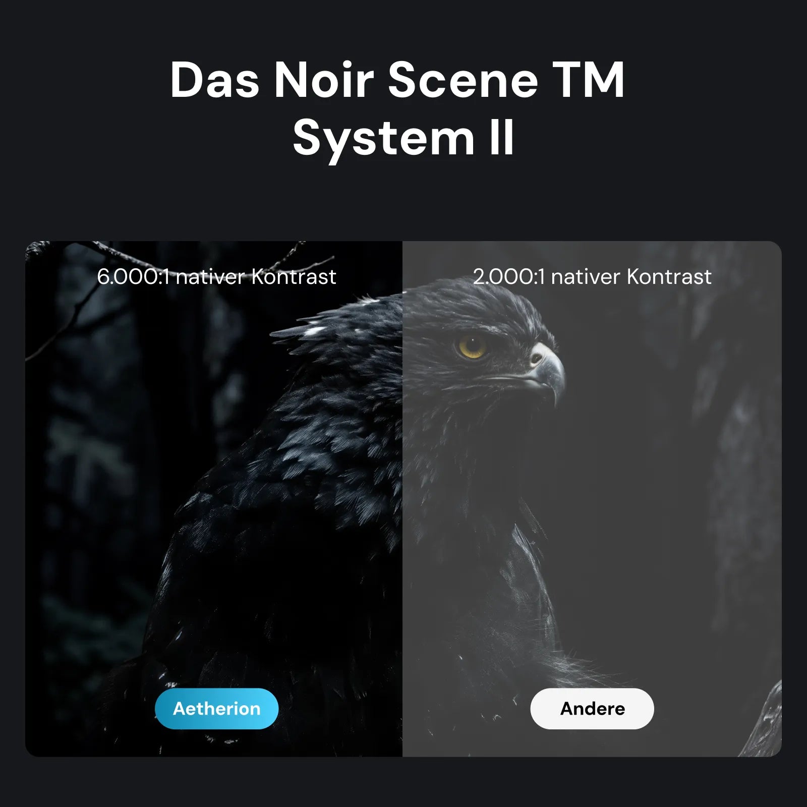AWOL Vision Aetherion Max 4K RGB Laser Ultrakurzdistanz Beamer mit NoirScene System II und 6000:1 nativem Kontrast.
