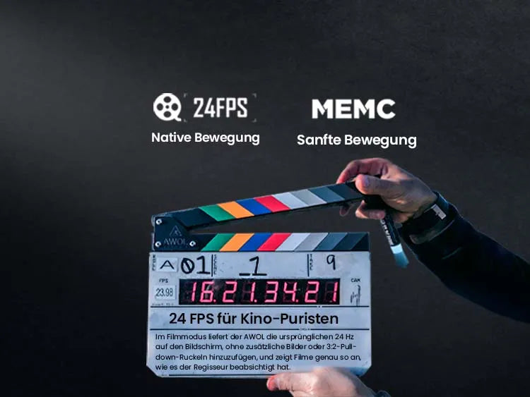 24 FPS Filmaufnahme Clapperboard für kinoreines Bild mit LTV-3000 Pro Beste Beamer.