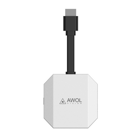 AWOL Vision HDMI-Dongle zur Verbindung von Beamer Lautsprechern im Heimkino Surround‑Sound‑System.