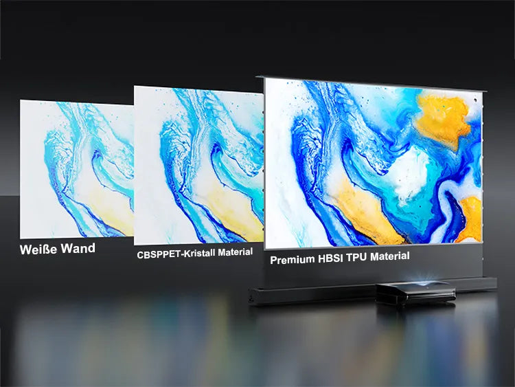 Vergleich der ALR-Materialien: AWOL Vision Premium HBSI TPU vs. normale weiße Wand.