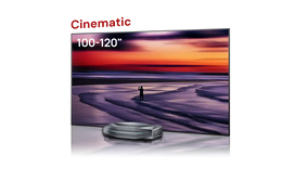 AWOL Vision Aetherion Max 4K RGB Ultrakurzdistanz Beamer mit 100–120 Zoll Cinematic Leinwand für ein großes Heimkino-Erlebnis.
